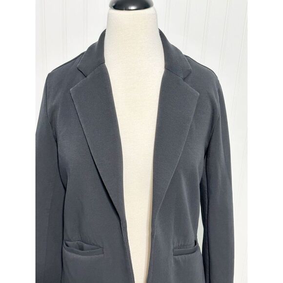 41 Hawthorn Women's Open‎ Front Notch Lapel Blazer Jacket Pockets Black Small - Picture 4 of 11
